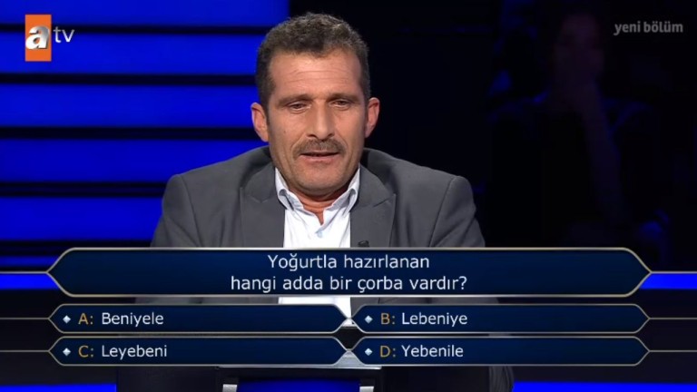 Yoğurtta Hazırlanan Hangi Adda Bir Çorba Vardır? Kim Milyoner Olmak İster Sorusu