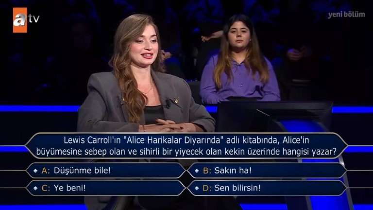 Lewis Carroll'ın "Alice Harikalar Diyarında" Adlı Kitabında, Alice'in Büyümesine Sebep Olan Ve Sihirli Bir Yiyecek Olan Kekin Üzerinde Hangisi Yazar?