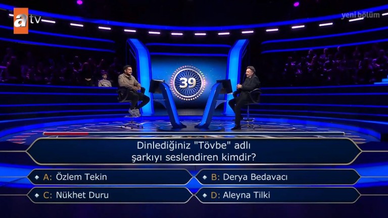 Dinlediğiniz "Tövbe" Adlı Şarkıyı Seslendiren Kimdir? Kim Milyoner Olmak İster Sorusu