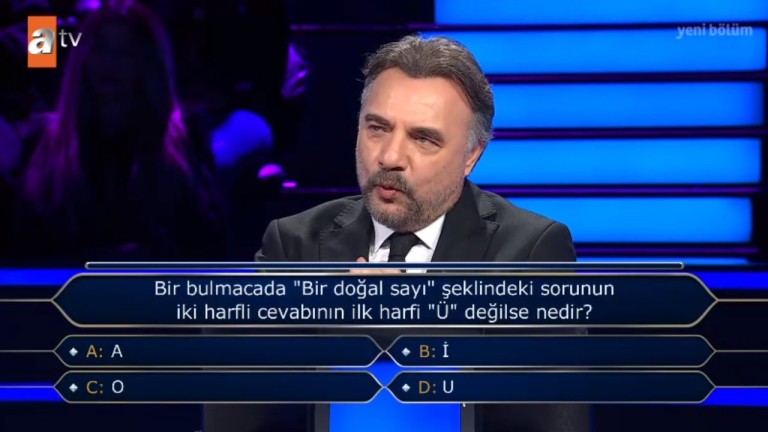 Bir Bulmacada "Bir Doğal Sayı" Şeklindeki Sorunun İki Harfli Cevabının İlk Harfi "Ü" Değilse Nedir?
