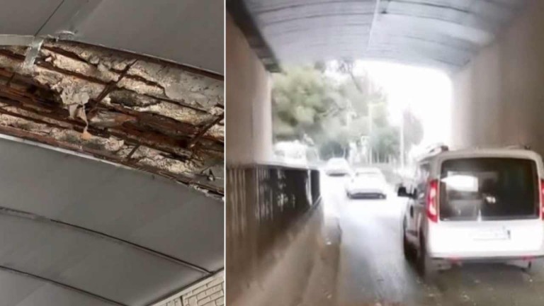 Büyükçekmece'de Alt Geçit Alarmı: Kopan Beton Parçaları Araçlara İsabet Etti