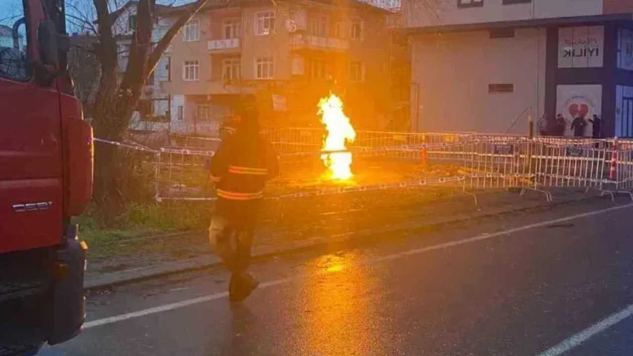 Metro İnşaatında Doğal Gaz Sızıntısı Ateşlendi