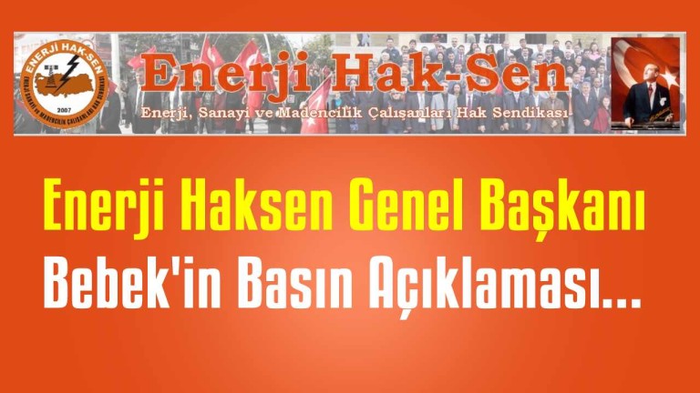 Enerji Haksen Genel Başkanı Bebek'in Basın Açıklaması‏...
