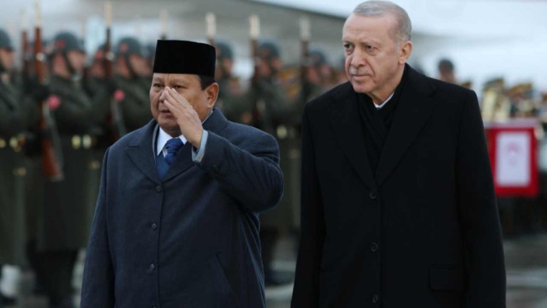Cumhurbaşkanı Erdoğan, Endonezya Lideri Subianto'yu Resmi Törenle Ağırladı